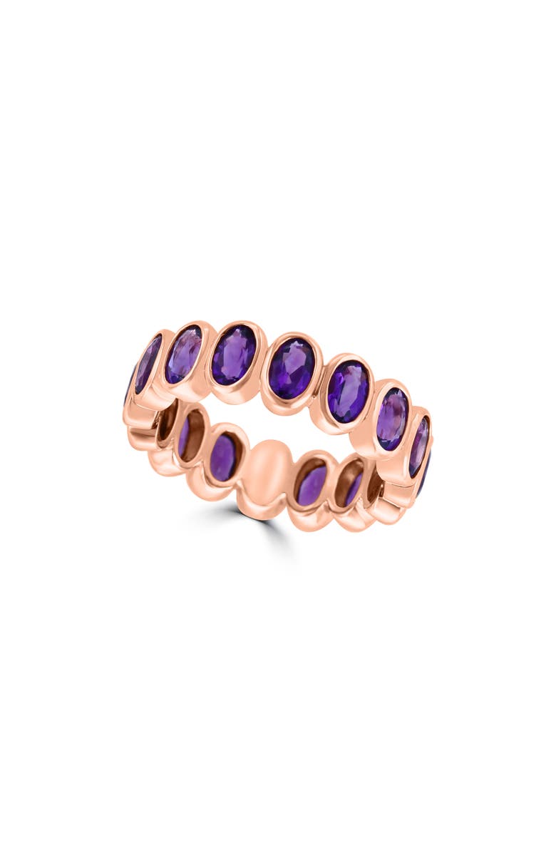 EFFY 14K Rose Gold Amethyst Eternity Ring, Main, color,