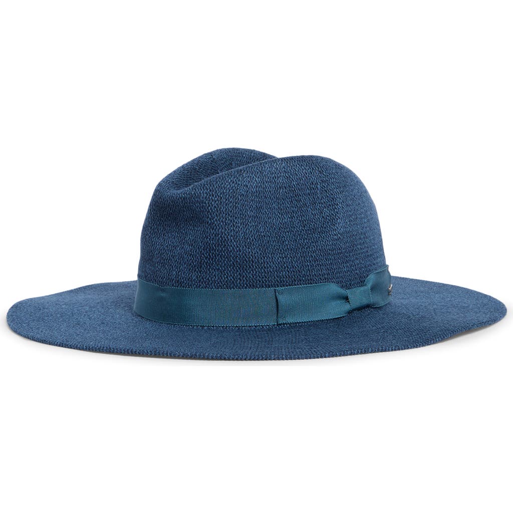 Brixton Lyons Packable Fedora In Blue