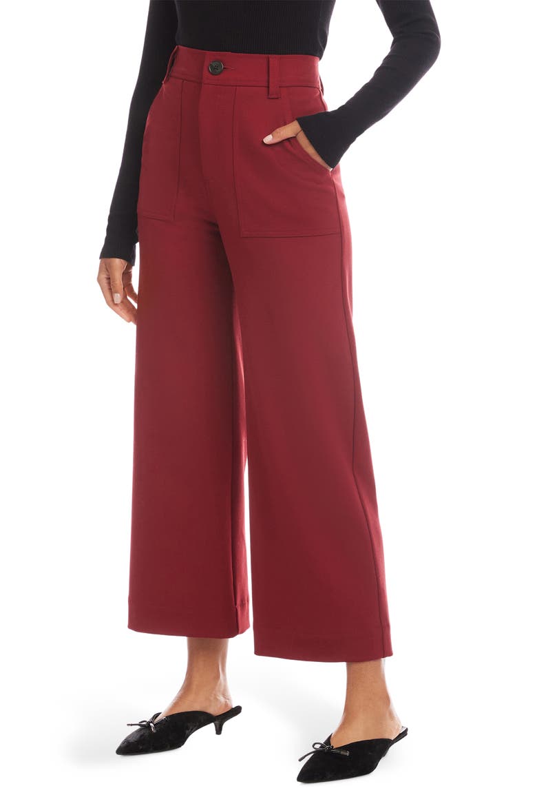 Rylee Crop Pants, Alternate, color, BRICK