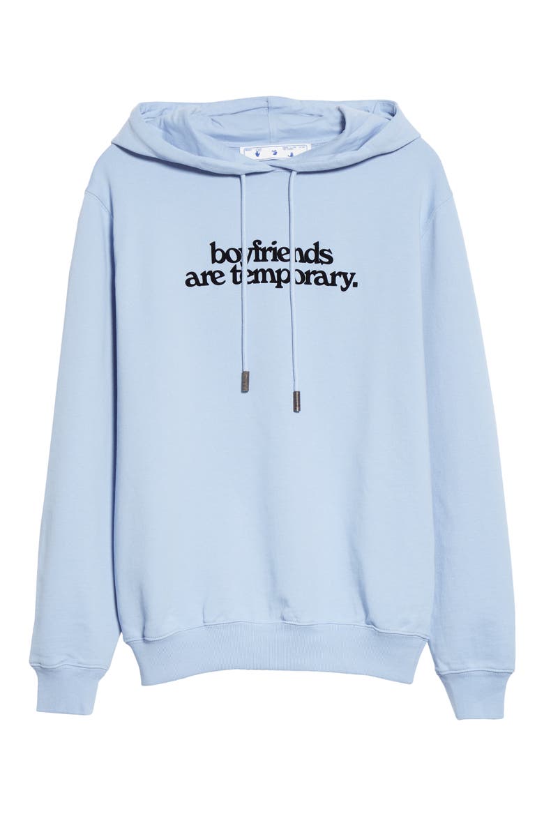 Boyfriends Are Temporary Graphic Cotton Hoodie, Alternate, color, LILAC BLACK