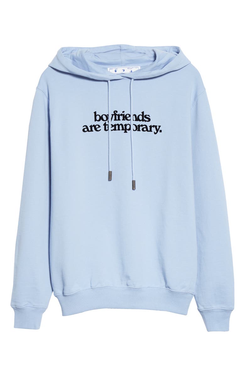 Off-White Boyfriends Are Temporary Graphic Cotton Hoodie, Alternate, color, 