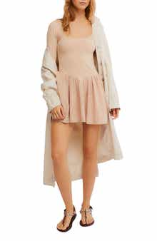 Free People Onda Long Sleeve Stretch Cotton Minidress