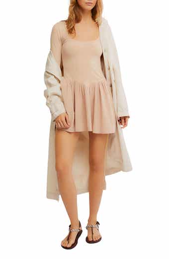 Free People Onda Long Sleeve Stretch Cotton Minidress