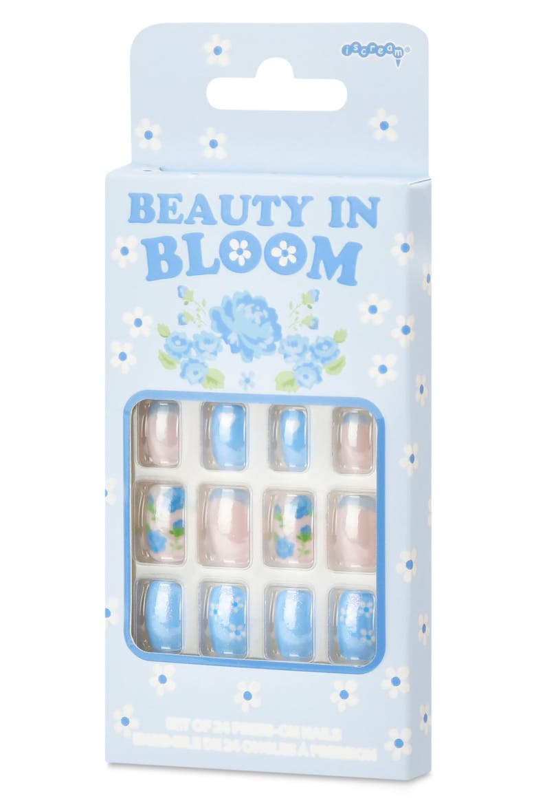 Kids' Beauty in Bloom Press On Nails, Alternate, color, BLUE MULTI