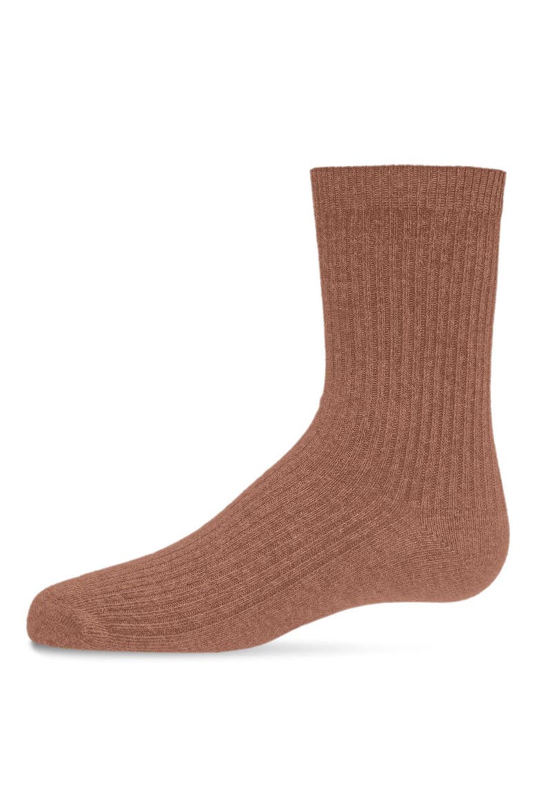 Ribbed Rich Crew Socks, Main, color, Toasted Almond