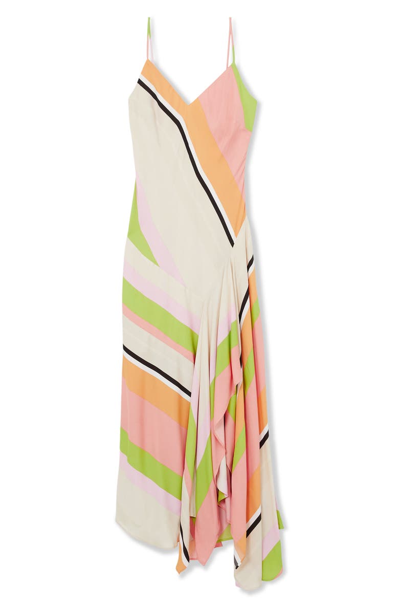 Reiss Hallia Stripe Drop Waist Maxi Dress, Alternate, color, Pink/ Green