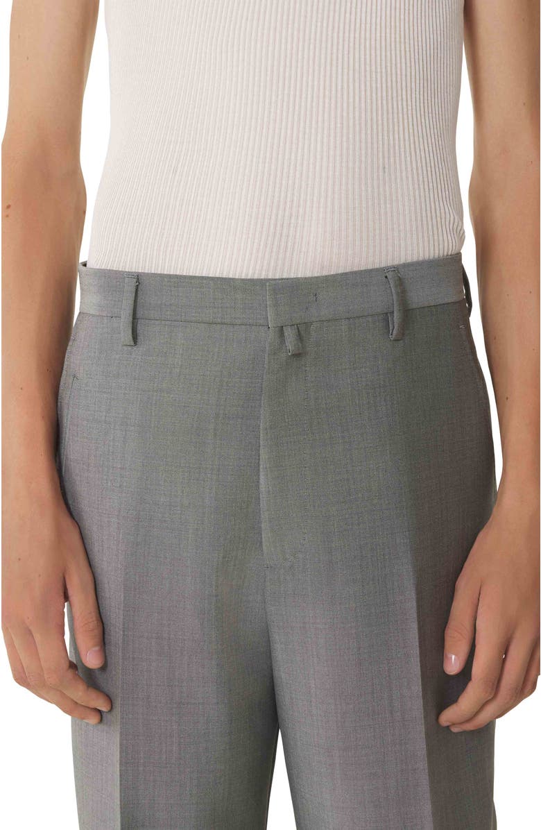 Lanvin Straight-Leg Mohair Wool Pants, Alternate, color, Gray