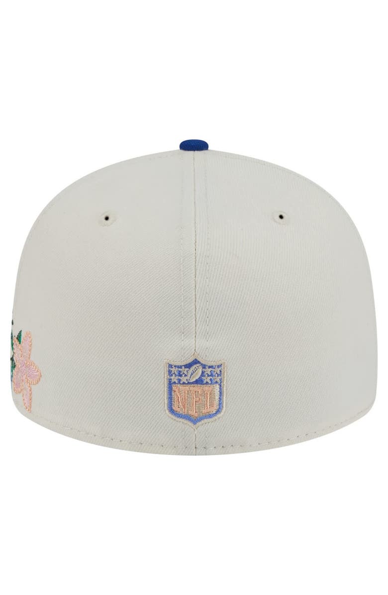 New Era Men's New Era Cream/Royal New York Giants Tonal Floral 59FIFTY Fitted Hat, Alternate, color, Cream
