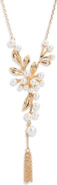 Nordstrom Faux Pearl Cluster Y-Necklace