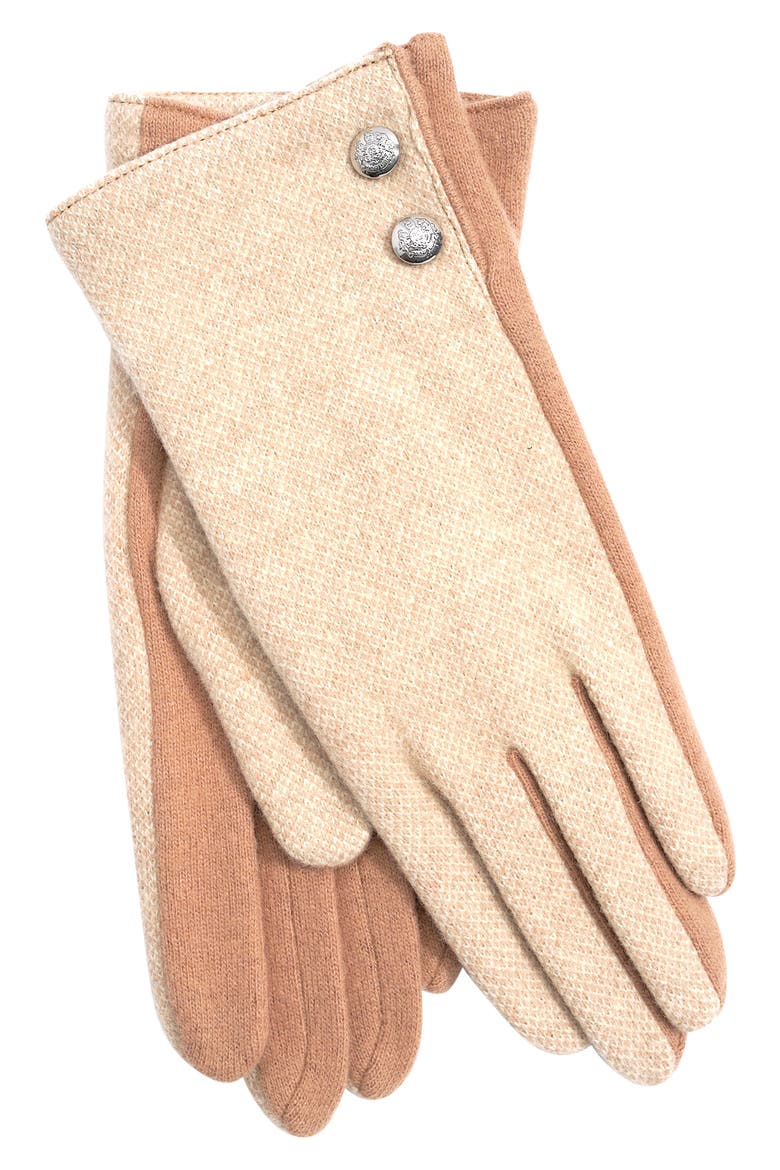 Two-Button Patterned Back Gloves, Alternate, color, CAMEL
