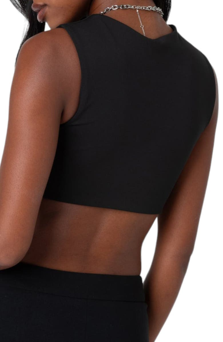 EDIKTED Elena Crop Tank Top, Alternate, color, Black