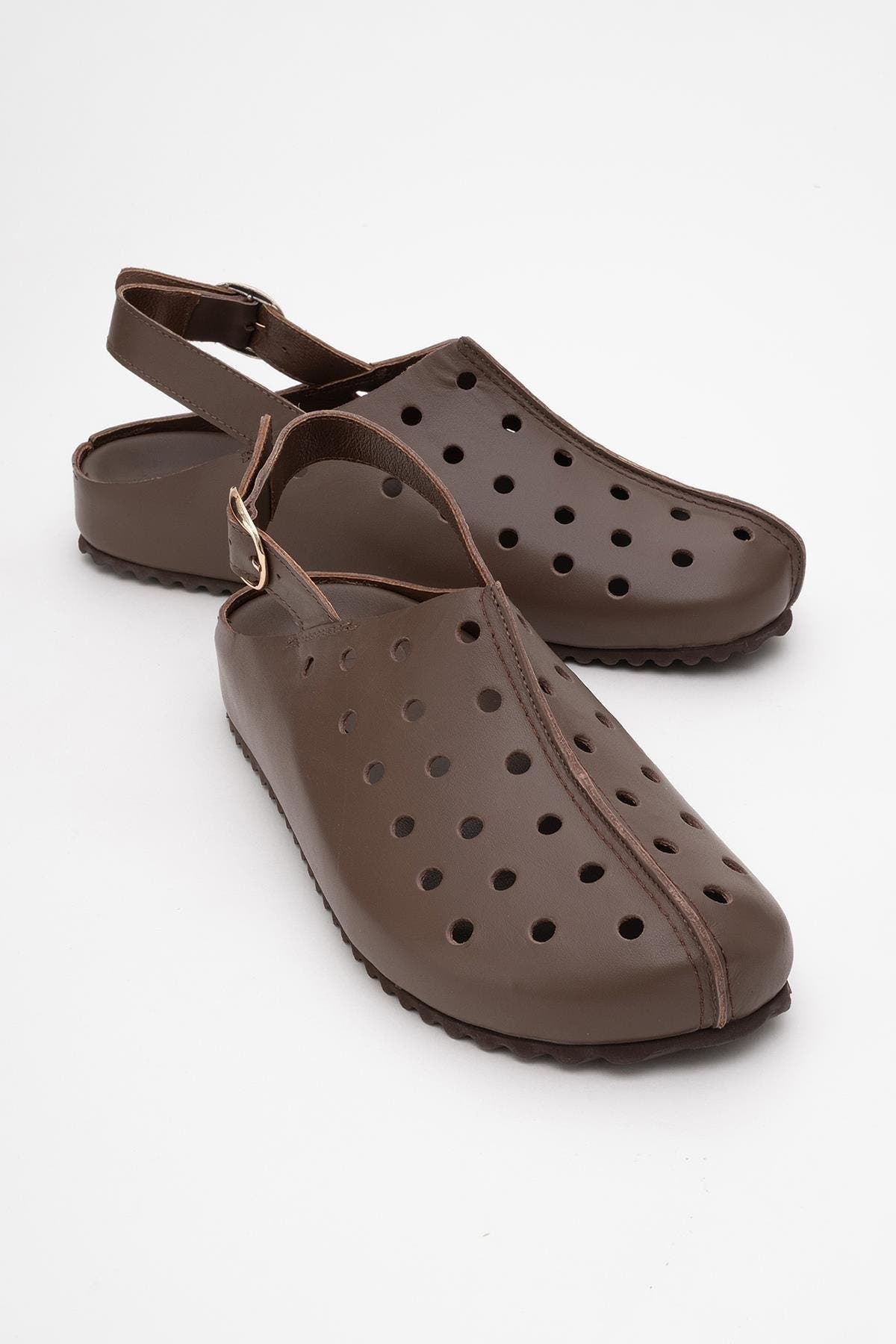 Justa Leather Clogs, Alternate, color, Brown Leather