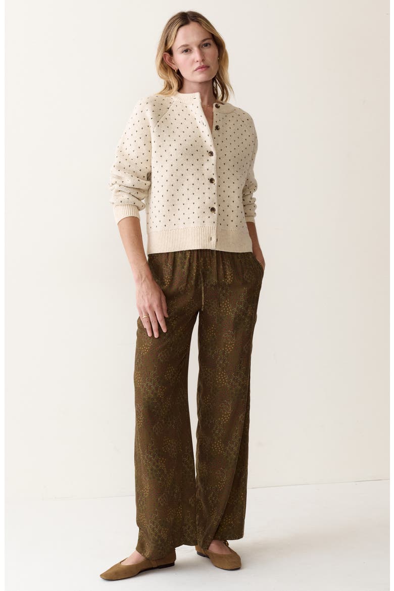 Iris Cotton Blend Cardigan, Alternate, color, OATMEAL AND OLIVE