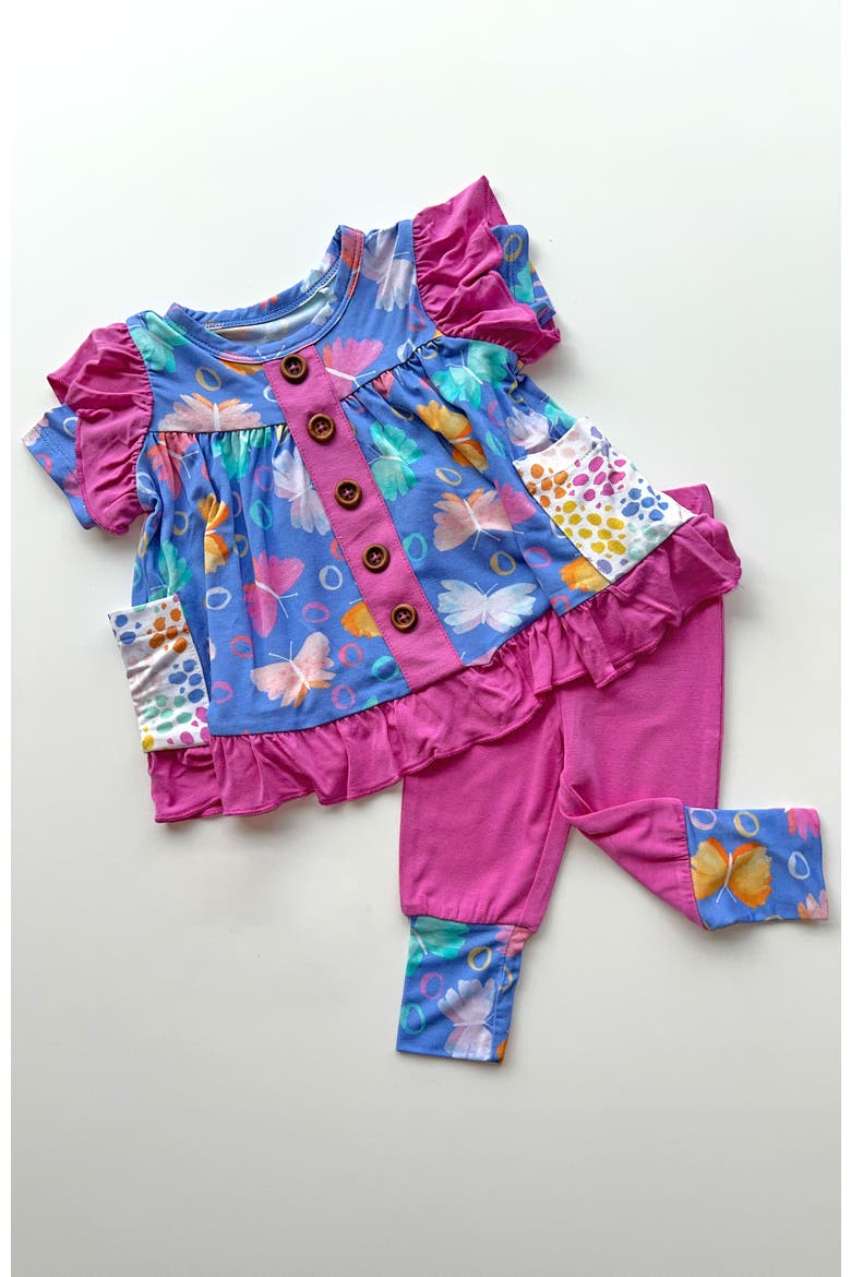 Korrie Peplum & Legging Set, Main, color, Butterflies