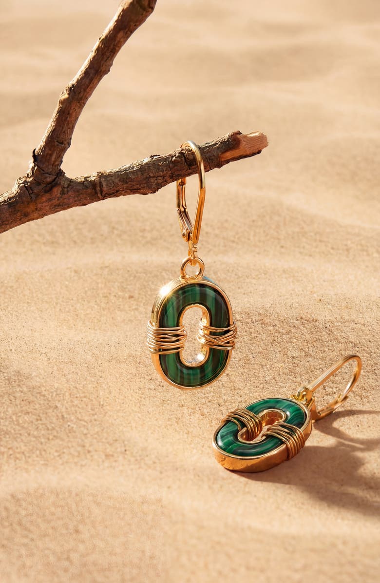 Robert Lee Morris Reconstituted Malachite Drop Earrings, Alternate, color, 