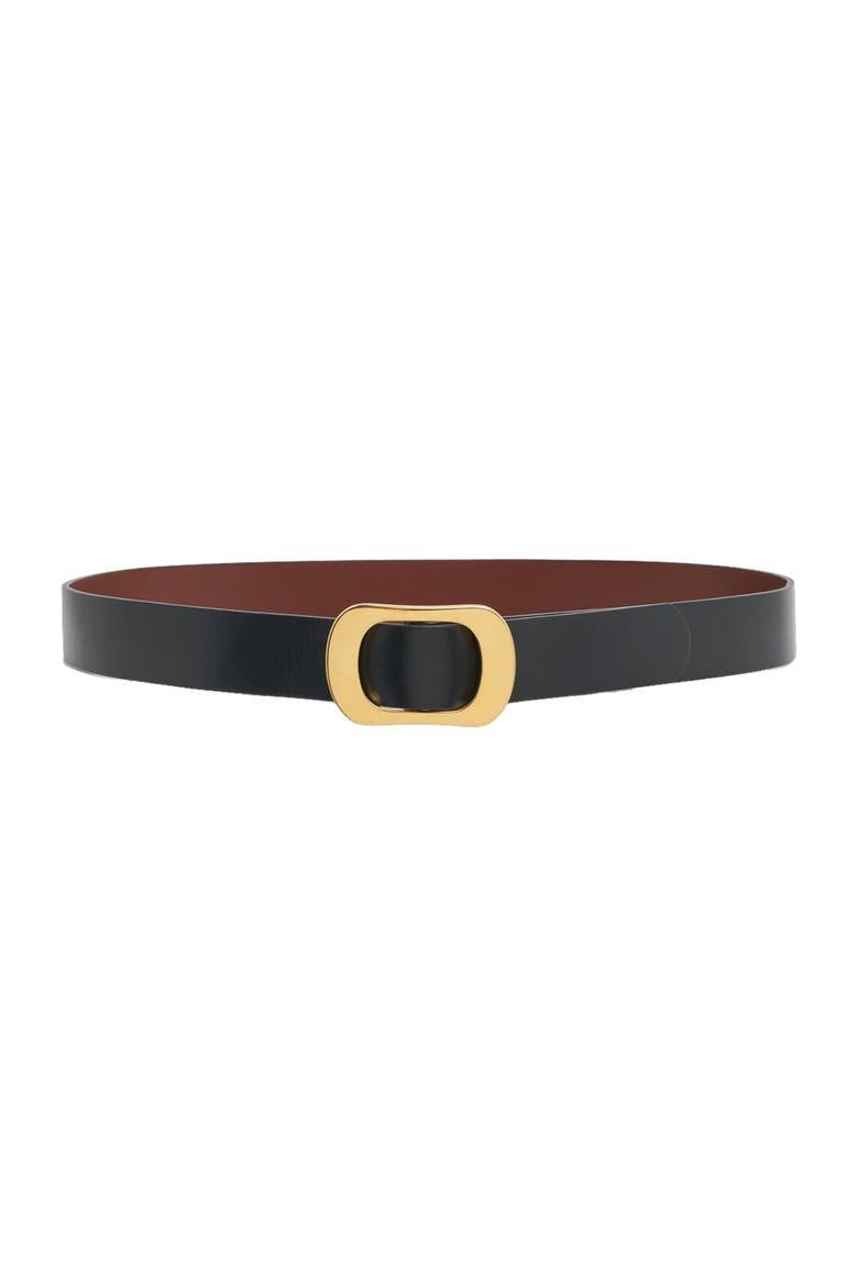 Sculpted Signature Buckle Waist Belt, Main, color, Brown/Black