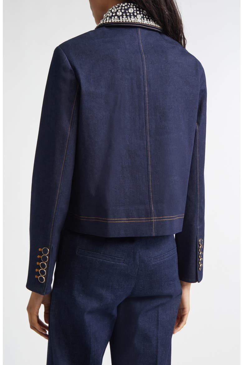 Barrington Crystal Collar Denim Jacket, Alternate, color, MIDNIGHT WASH