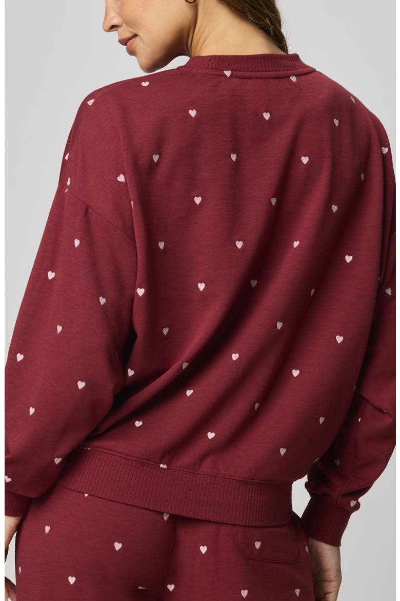 Love Embroidered Lounge Sweatshirt, Alternate, color, RED/ WHITE ROSE