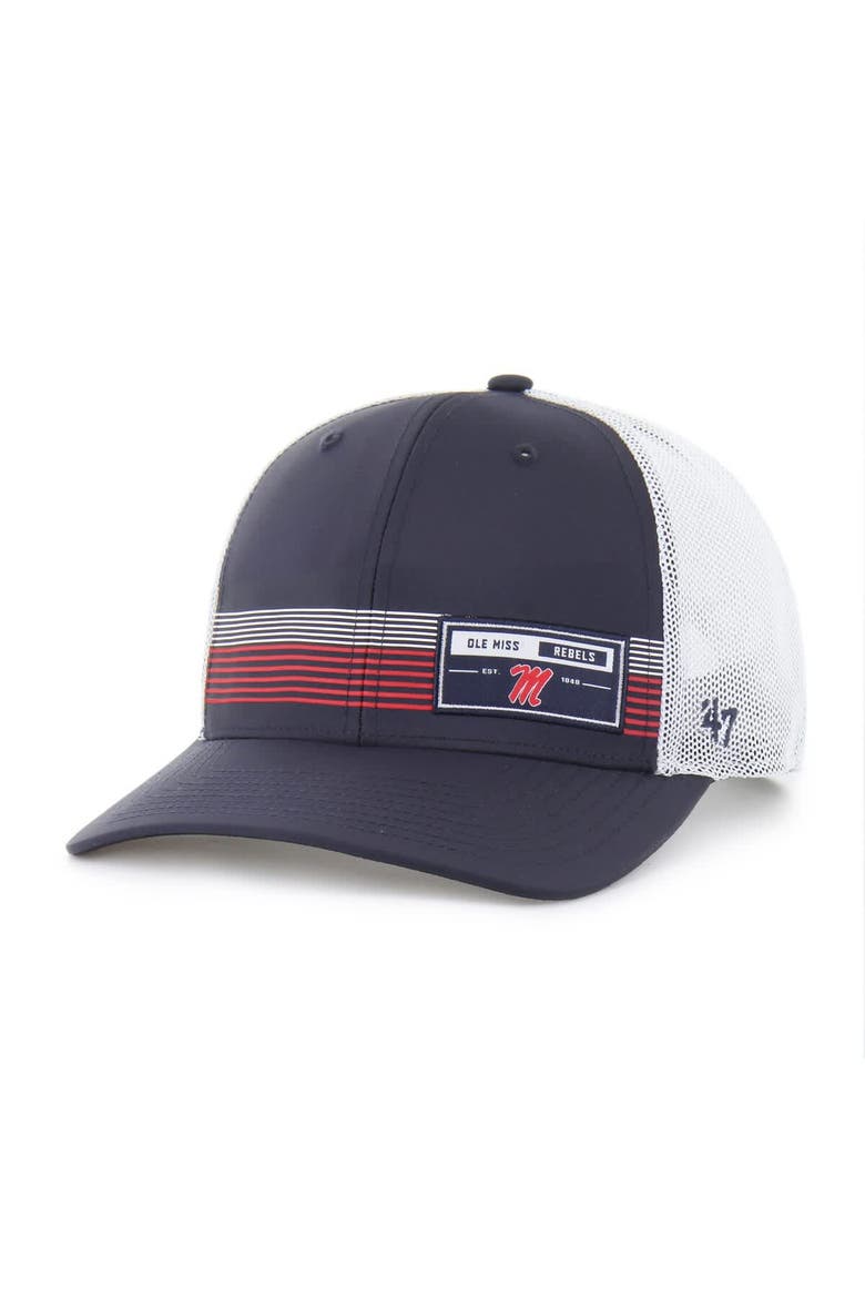 Men's '47  Navy Ole Miss Rebels Rangefinder brrr Trucker Adjustable Hat, Main, color, Navy