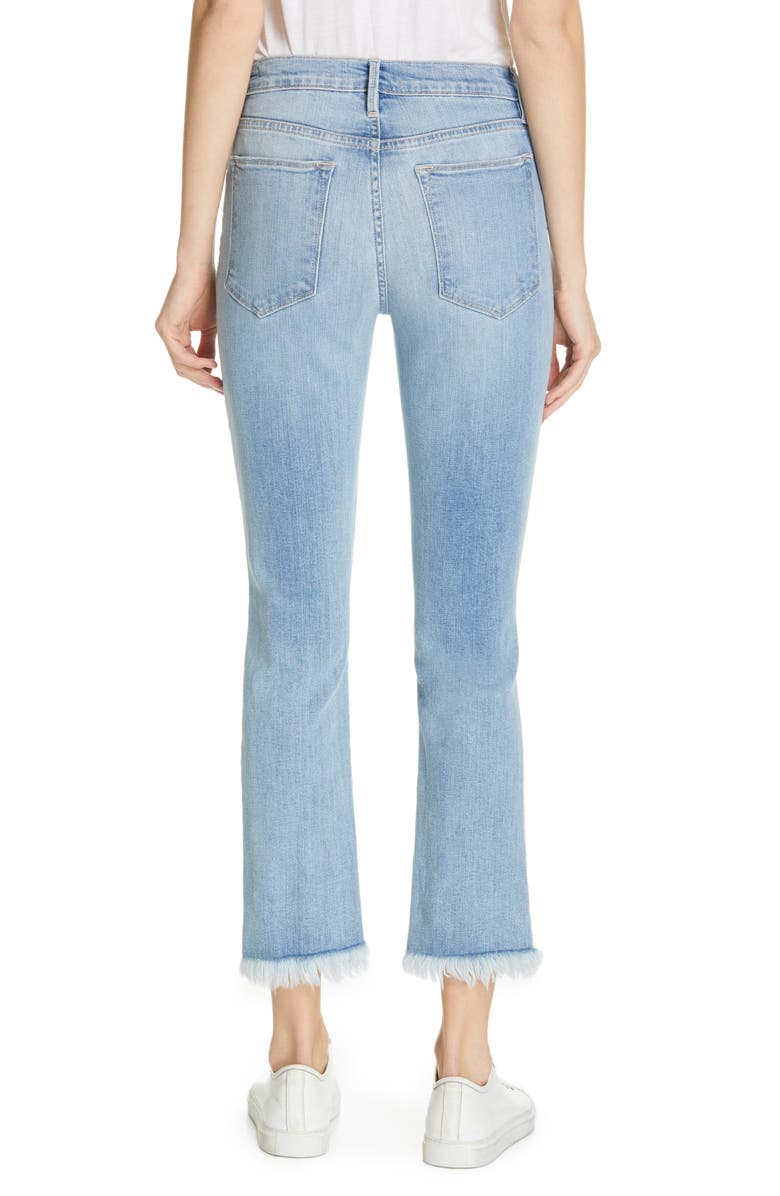 FRAME Le High Frayed Hem Crop Straight Leg Jeans, Alternate, color, 