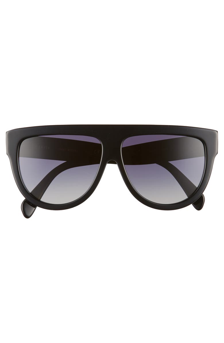 CELINE 60mm Special Fit Polarized Gradient Flat Top Sunglasses, Alternate, color, 