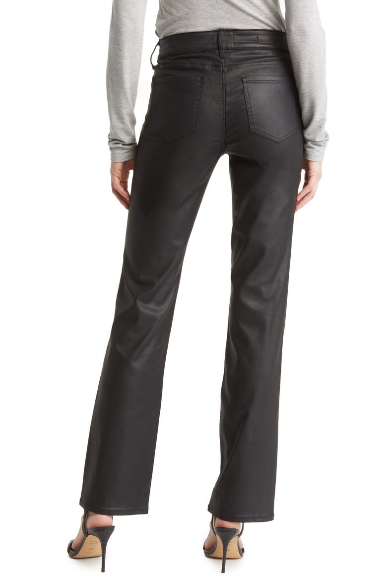 Marilyn Coated Straight Leg Jeans, Alternate, color, BLACK COATED