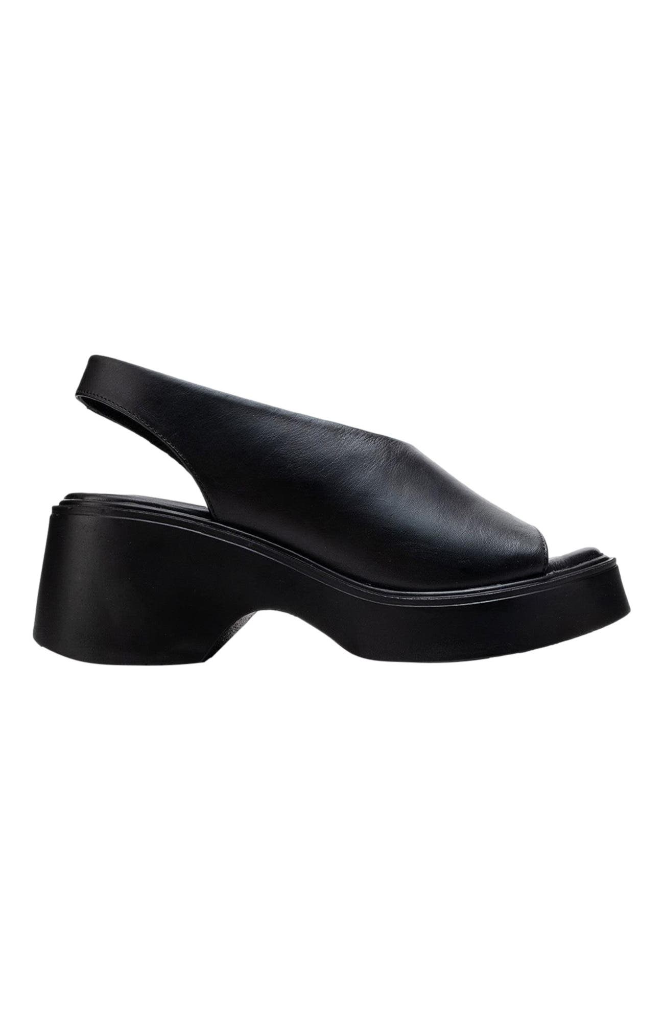 Forever & Always Shoes ROY Leather Wedge Sandal, Alternate, color, Black Leather