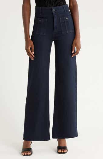 PAIGE Anessa High Waist Patch Pocket Wide Leg Jeans