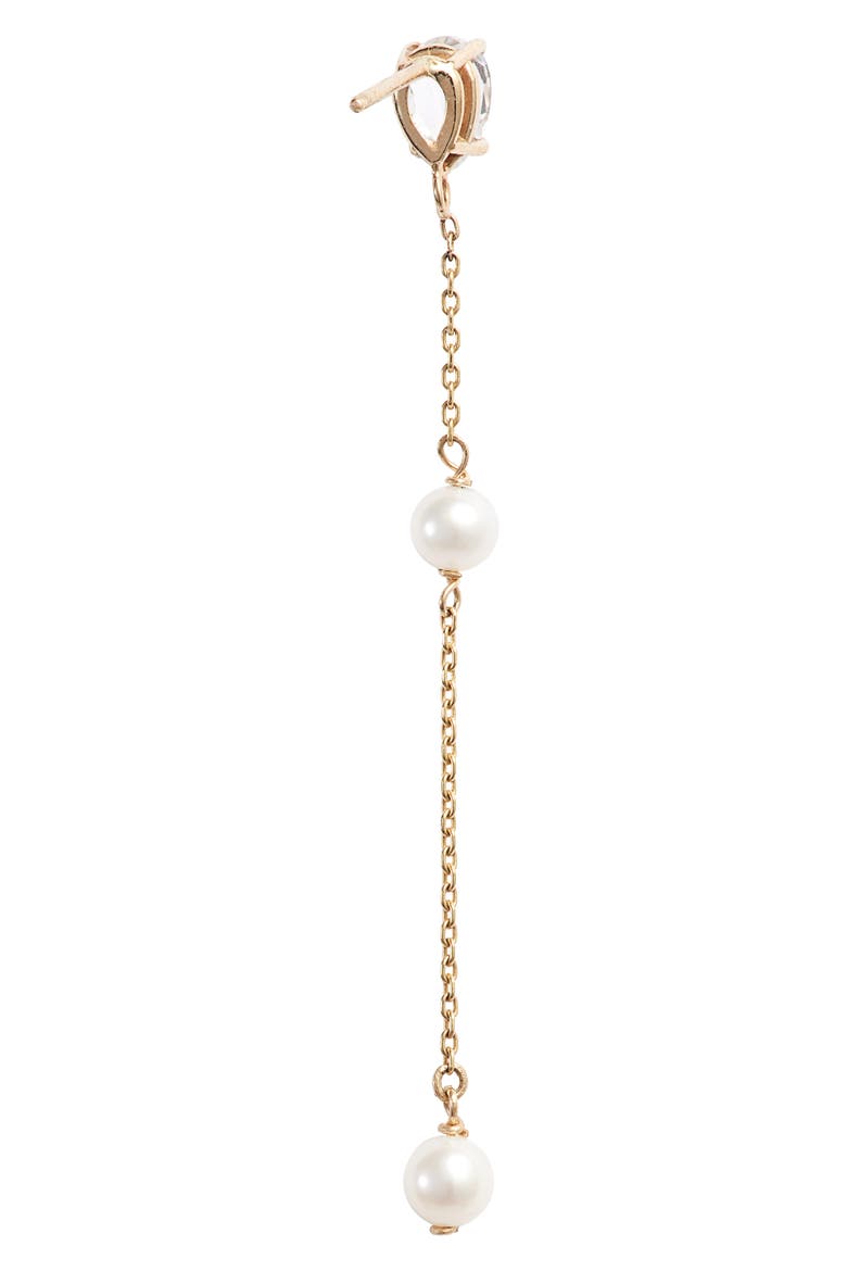 Pearl & Topaz Drop Earrings, Alternate, color, YELLOW GOLD/ PEARL