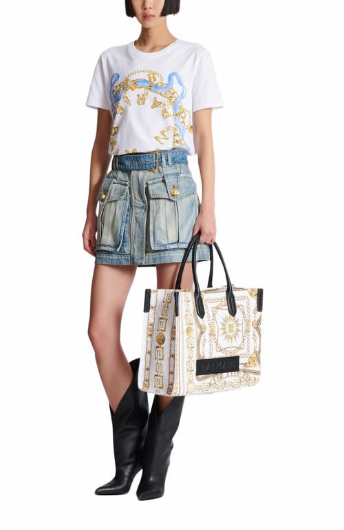Balmain B-army Medium Tote Bag In Gold