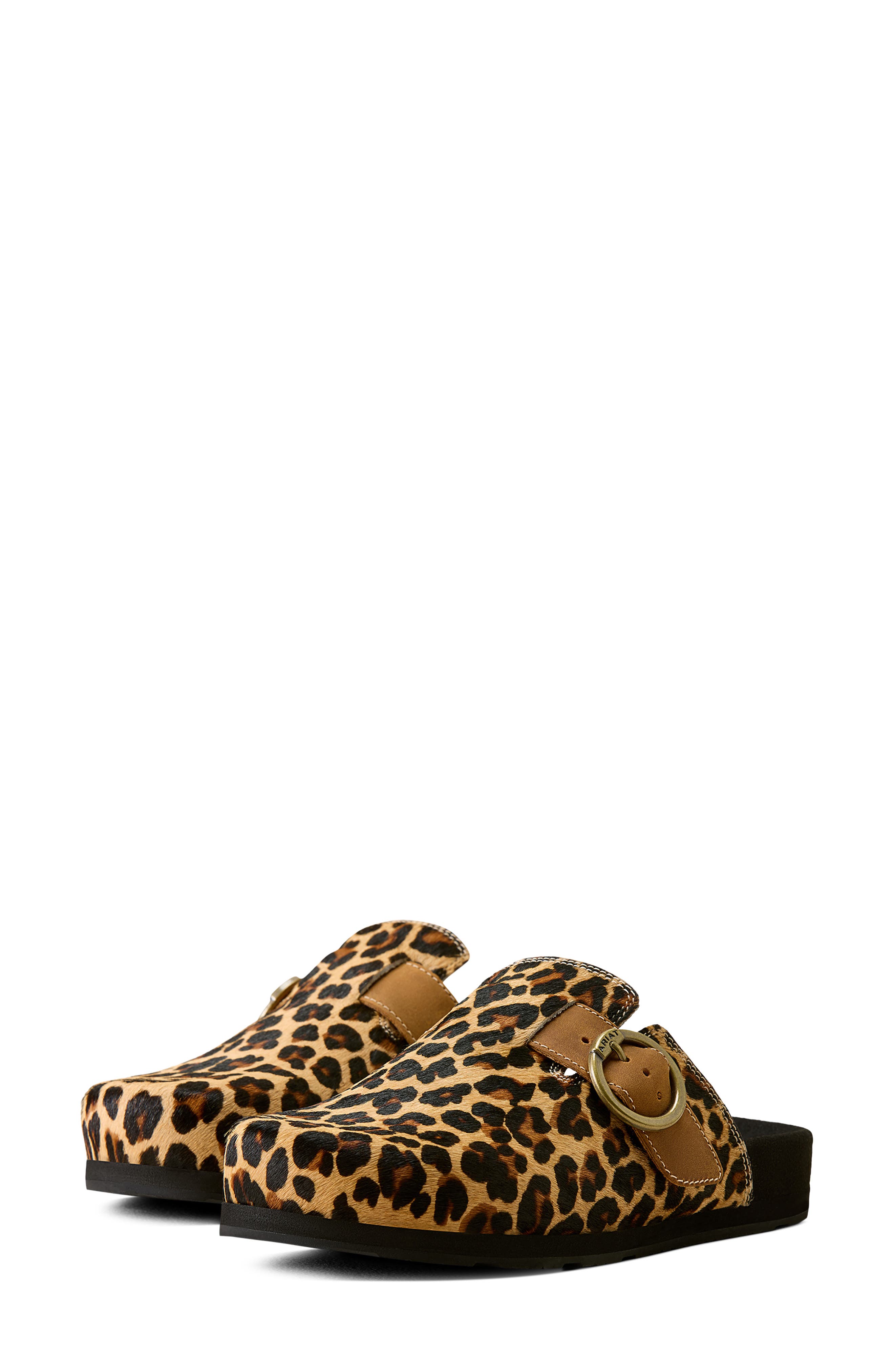 Country Leather Mule, Alternate, color, LEOPARD PRINT CALF HAIR