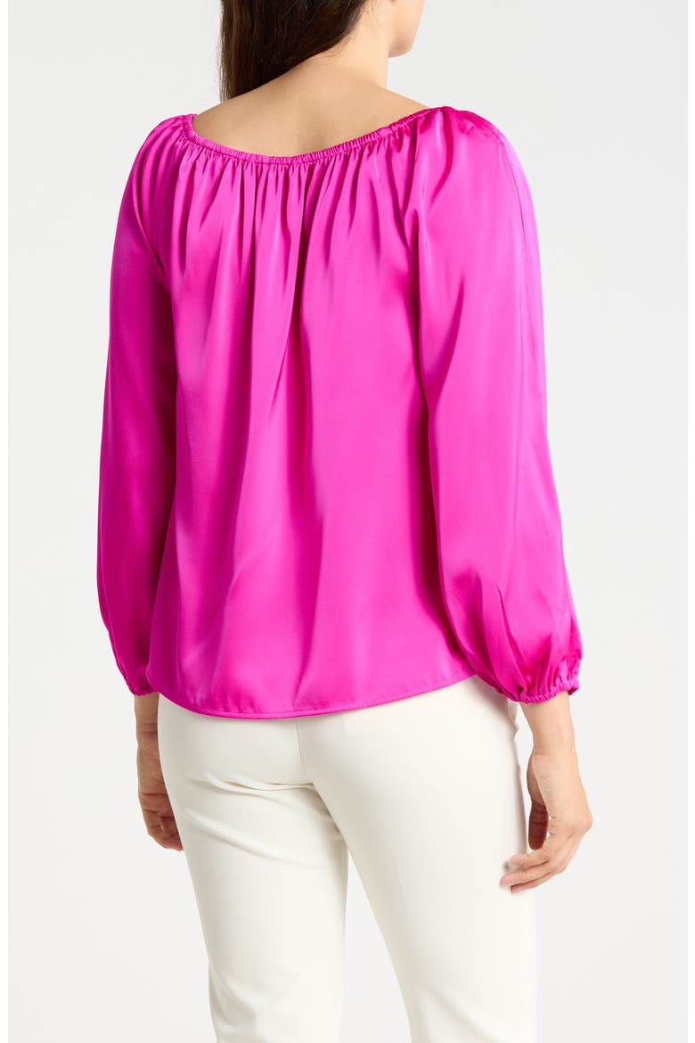 Off the Shoulder Long Sleeve Top, Alternate, color, FIERCELY FUCHSIA