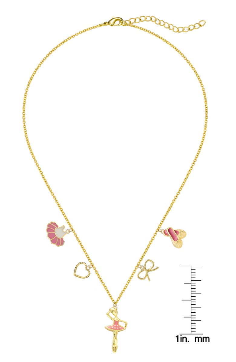 Lily Nily Kids' Ballet Enamel Charm Necklace, Alternate, color, Gold