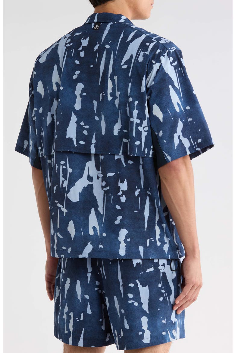 Pine Inkwash Short Sleeve Polo, Alternate, color, NAVY INK WASH