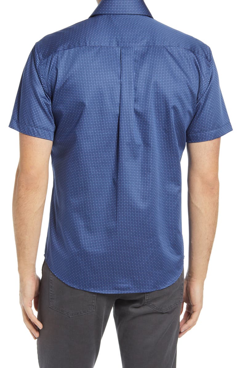 Peter Millar Regular Fit Geometric Short Sleeve Button-Up Shirt, Alternate, color,