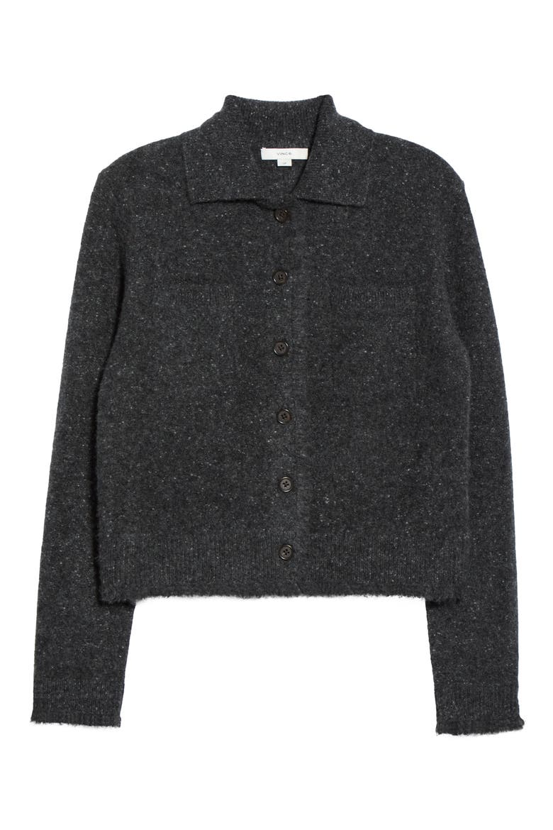 Shrunken Donegal Cashmere Cardigan, Main, color, DK CHARCOAL DONEGAL