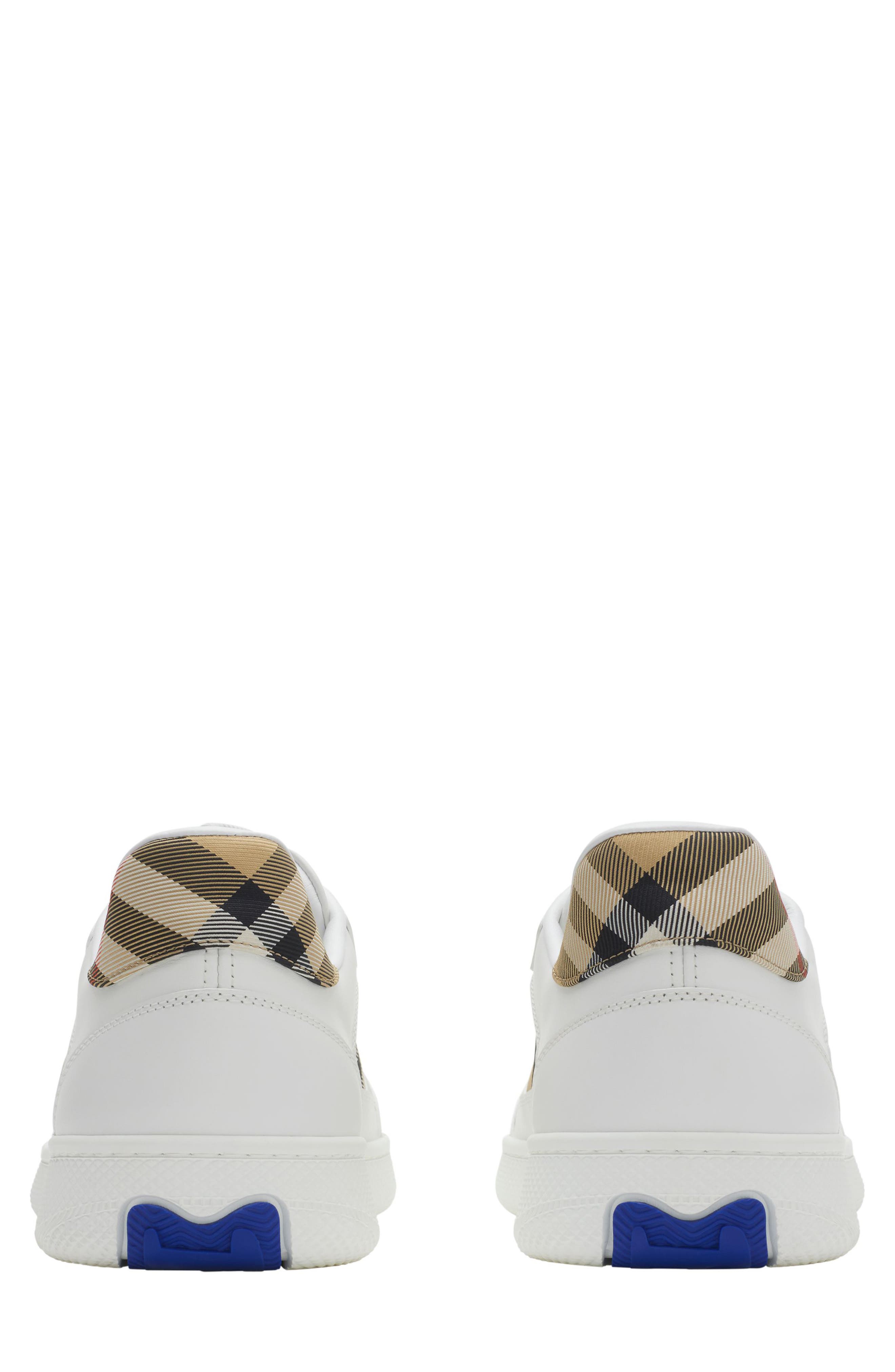 Burberry Terrace Check Court Sneaker, Alternate, color, White/ Sand Ip Chk