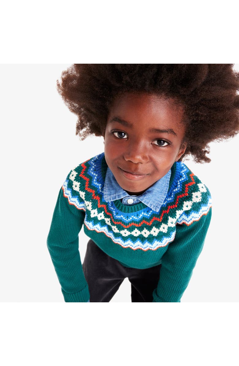 Primary Kids Fair Isle Sweater, Alternate, color, Spruce