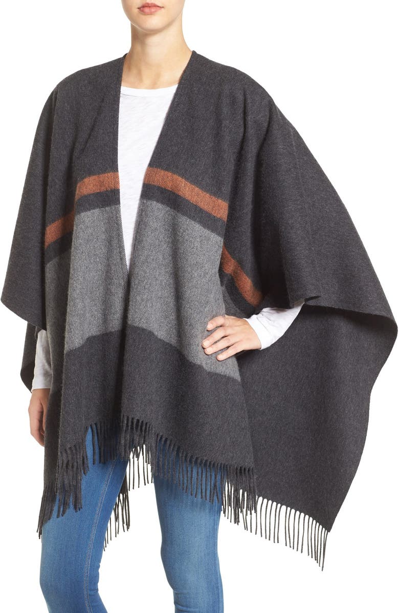 rag & bone 'Varsity' Stripe Fringe Wrap, Main, color, 