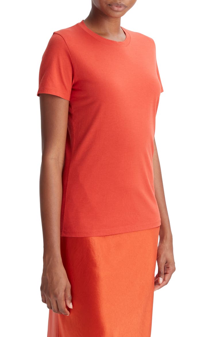 Essential Crewneck Pima Cotton T-Shirt, Alternate, color, VERMILLION