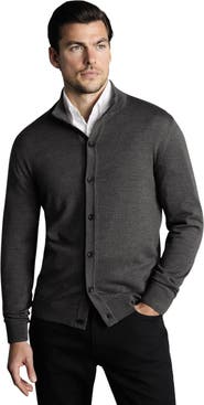 Charles Tyrwhitt Merino Button Through Funnel Neck Cardigan