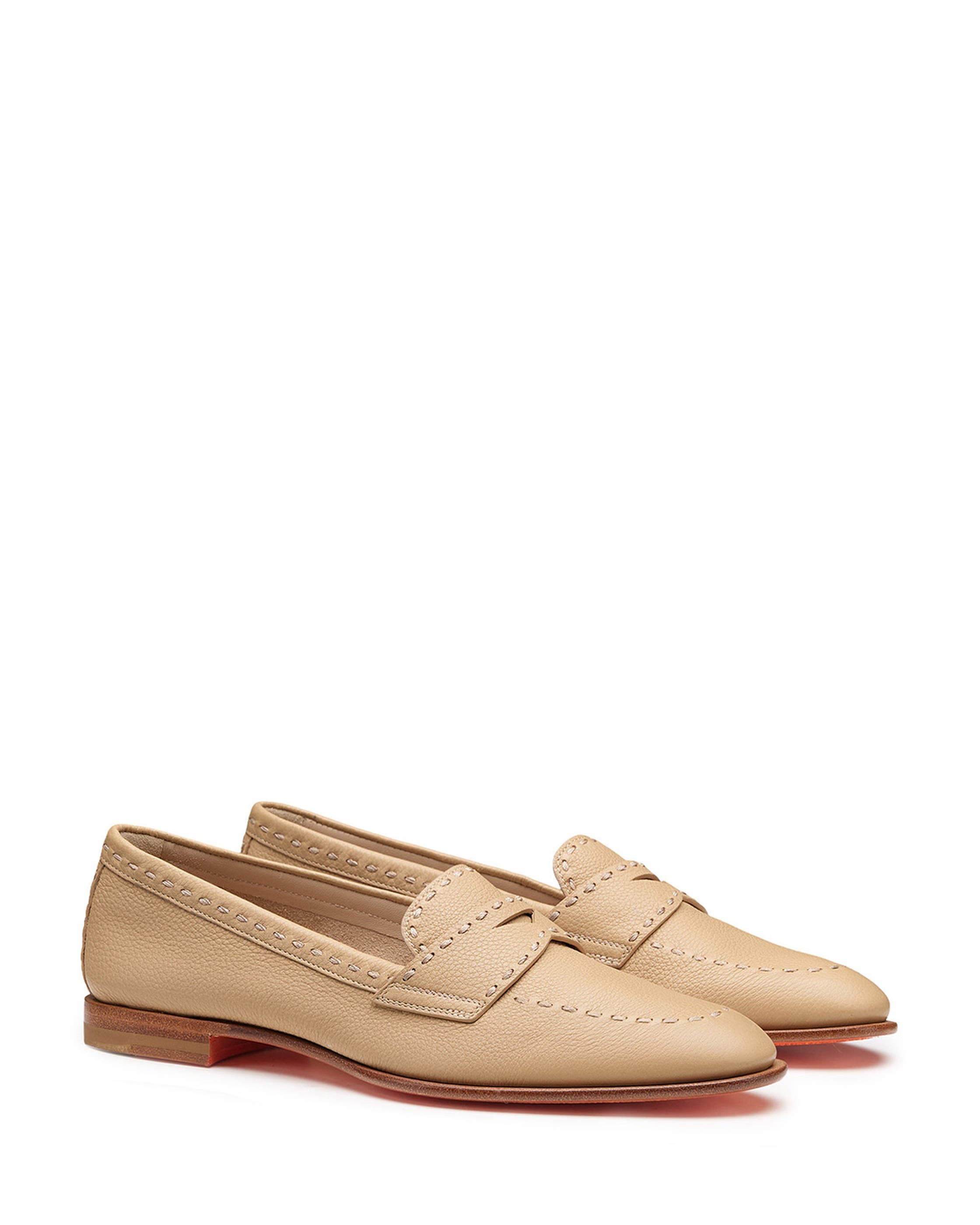 Women's Leather Penny Loafer, Alternate, color, Light Brown