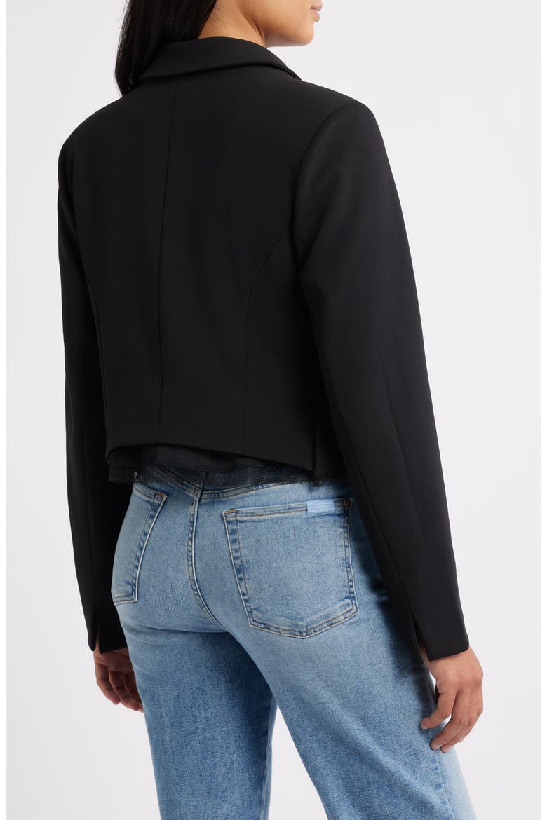 Floral Appliqué Crop Jacket, Alternate, color, BLACK