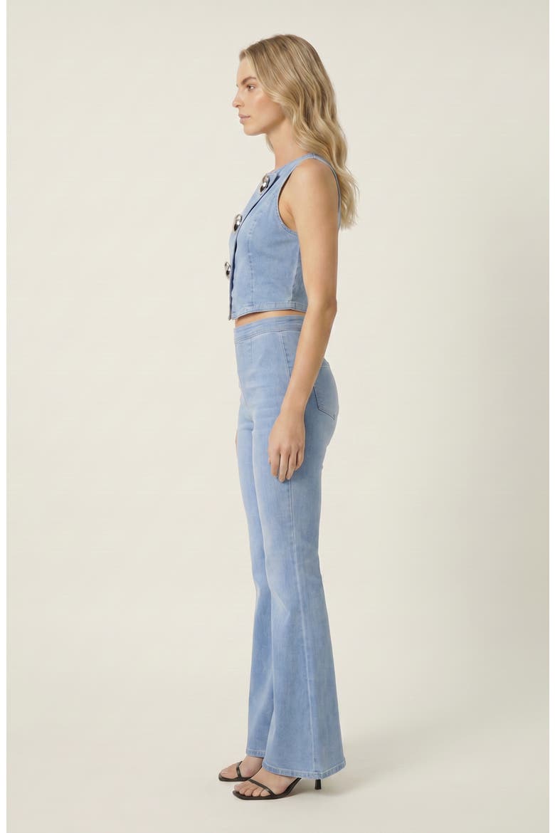 Denim Vest and Wide Leg Pants Set, Alternate, color, Blue