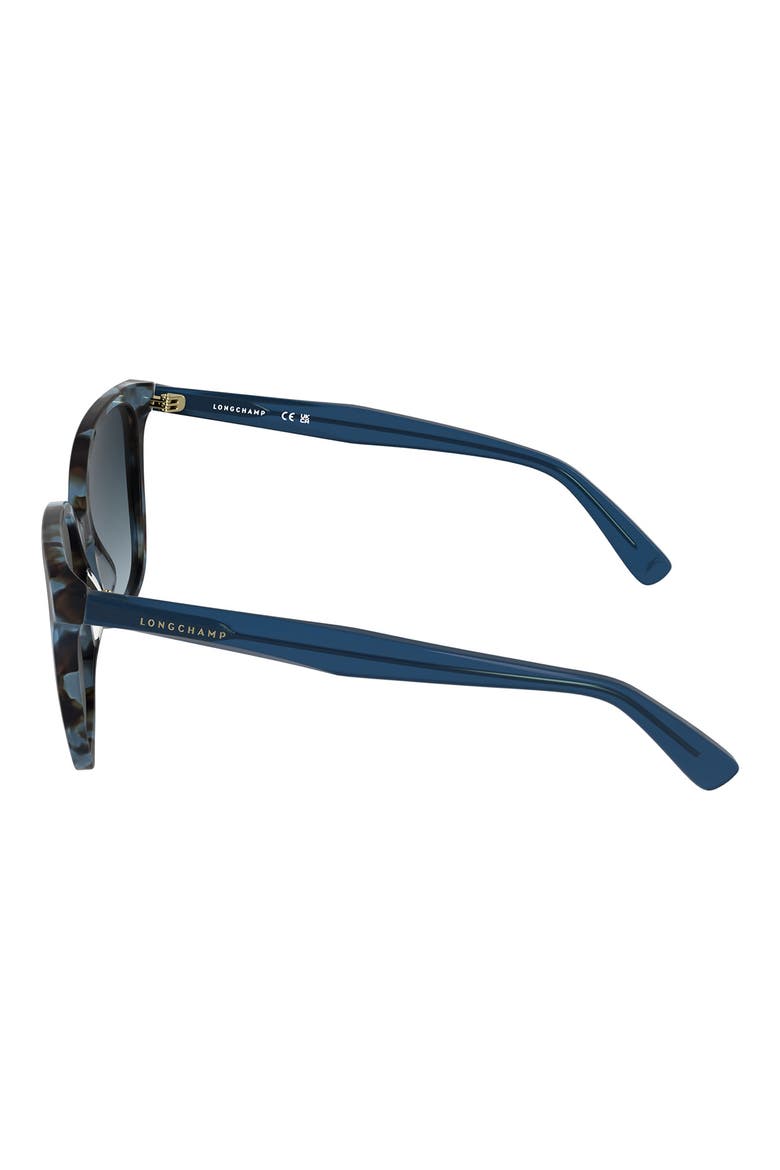 Le Pliage 55mm Gradient Modified Rectangular Sunglasses, Alternate, color, AZURE HAVANA