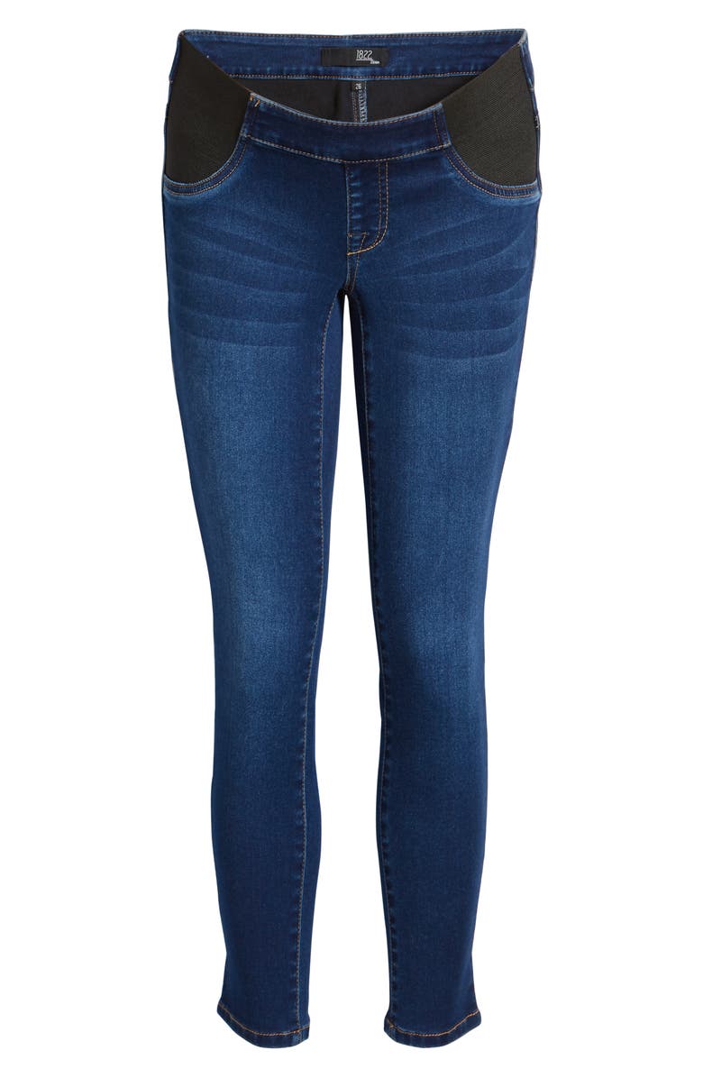 1822 Denim Butter Crop Skinny Maternity Jeans, Alternate, color, 