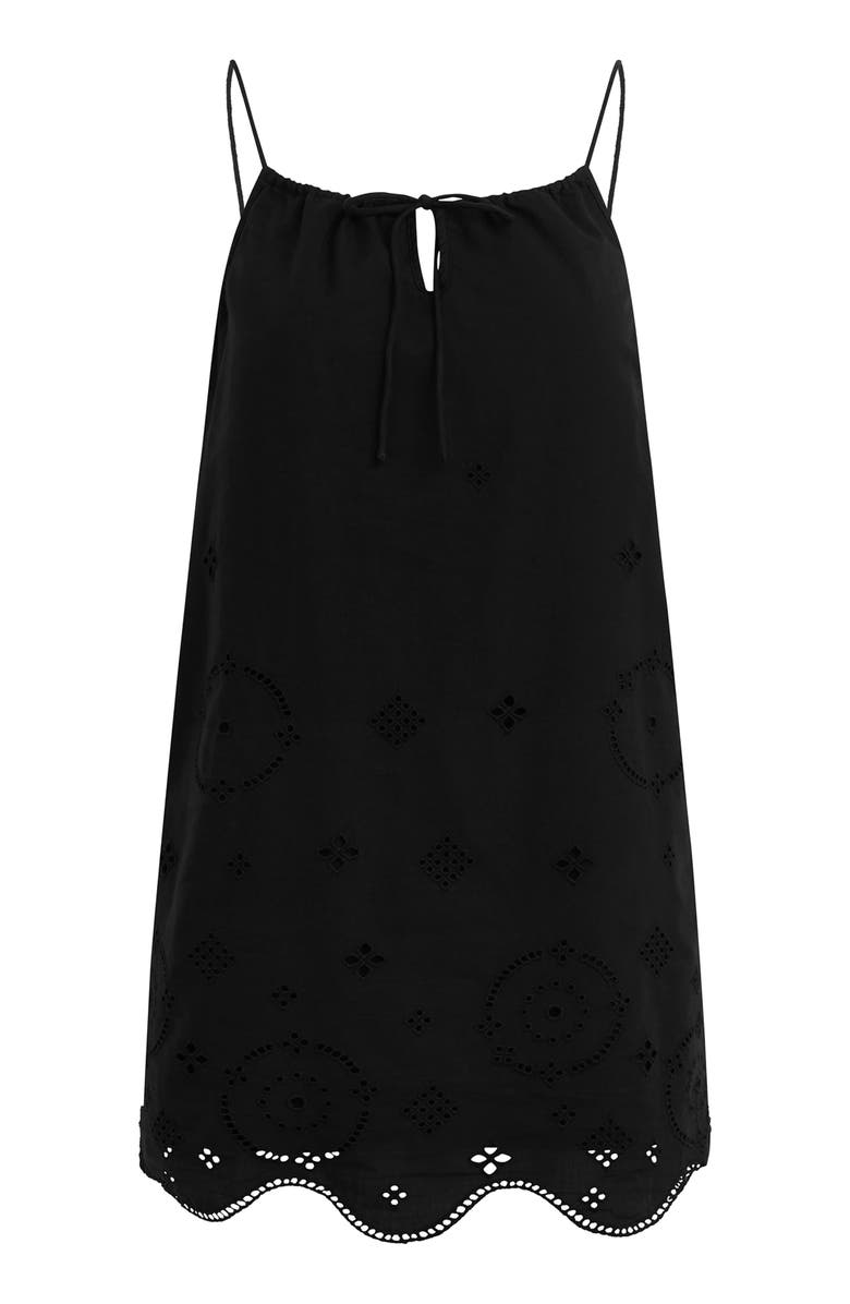 Favorite Daughter The Pretty Please Embroidered Hem Detail Cotton Minidress, Alternate, color, 