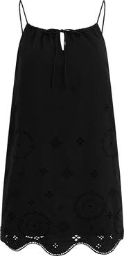 Favorite Daughter The Pretty Please Embroidered Hem Detail Cotton Minidress