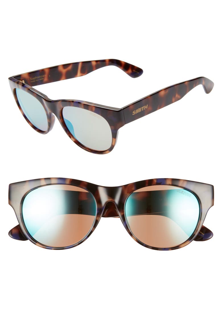 Sophisticate 54mm ChromaPop™ Cat Eye Sunglasses, Main, color, TORTOISE/ VIOLET BLUE