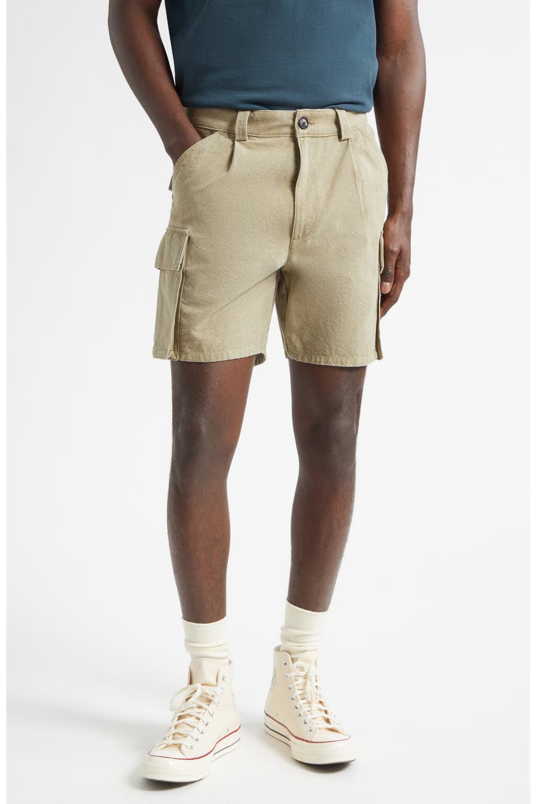Pleated Cargo Shorts, Main, color, OLIVE
